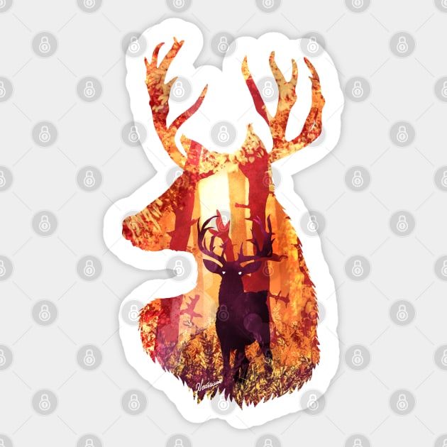 Evening Solace Deer Sticker by DVerissimo